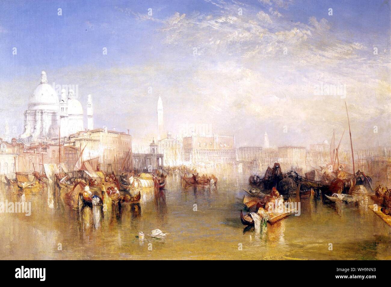 Venice the Salute Doge's Palace 1840 Stock Photo
