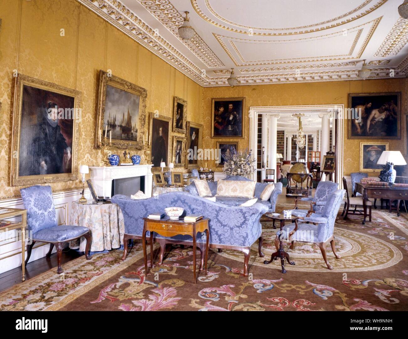 Yellow Drawing Room Althorp Northants Stock Photo