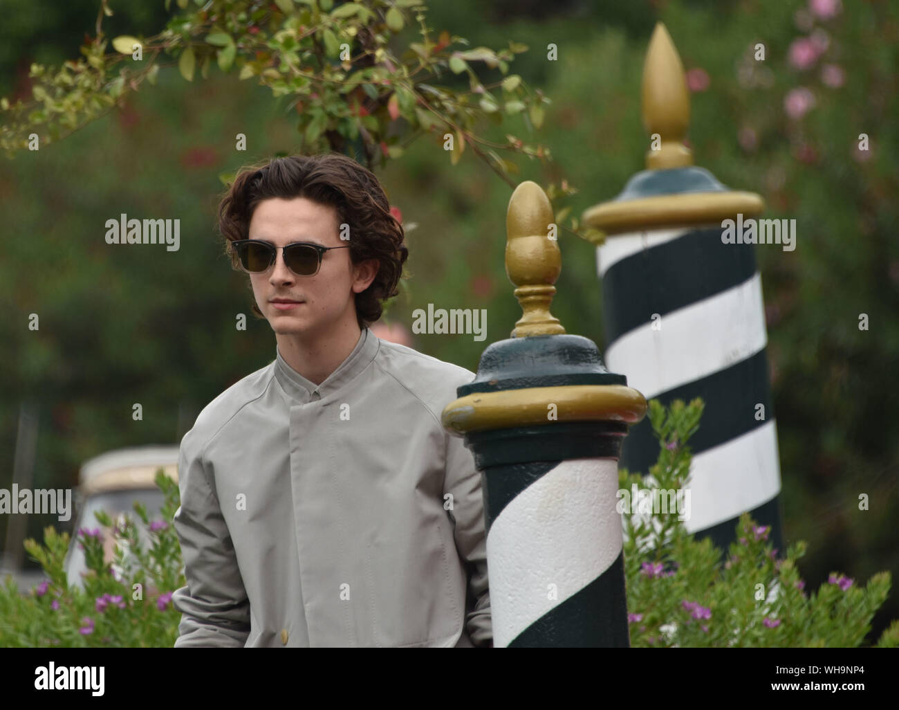 VENICE, Italy. 02nd Sep, 2019. Timothée Chalamet arrives at the 76th Venice Film Festival at Sala Casino on September 02, 2019 in Venice, Italy. Credit: Andrea Merola/Awakening/Alamy Live News Stock Photo