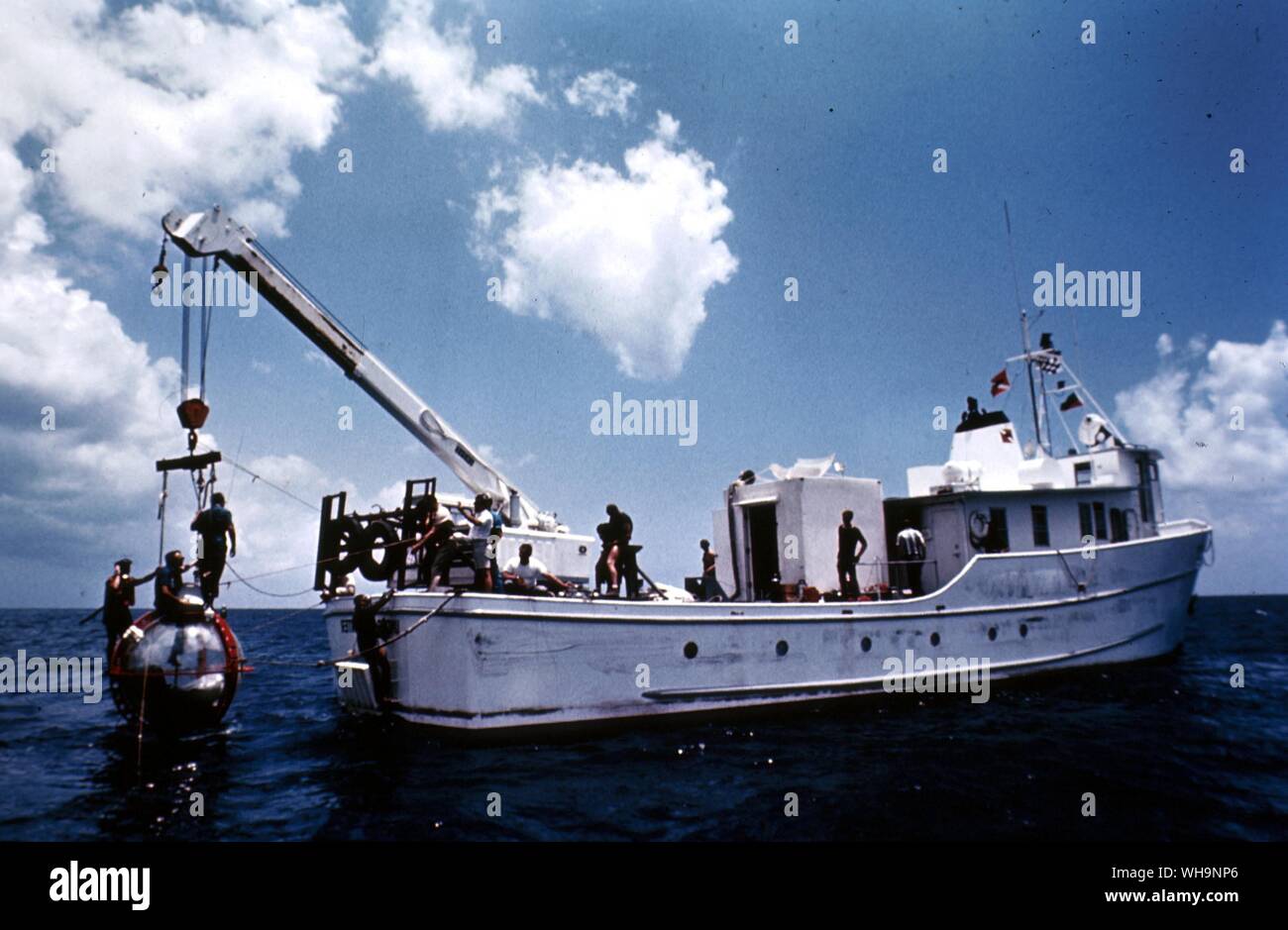 Underwater Diving Divers at work Stock Photo