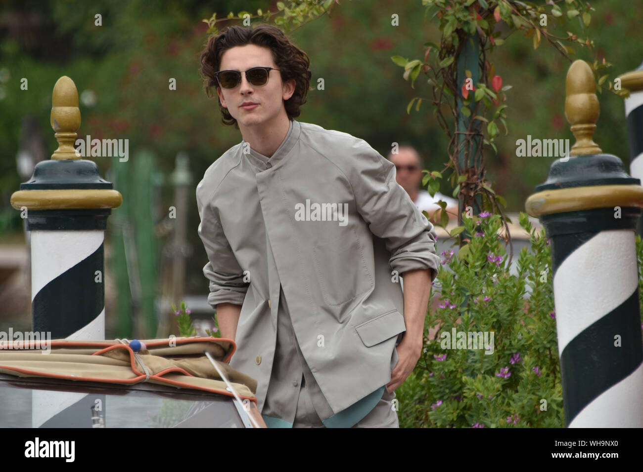 VENICE, Italy. 02nd Sep, 2019. Timothée Chalamet arrives at the 76th Venice Film Festival at Sala Casino on September 02, 2019 in Venice, Italy. Credit: Andrea Merola/Awakening/Alamy Live News Stock Photo