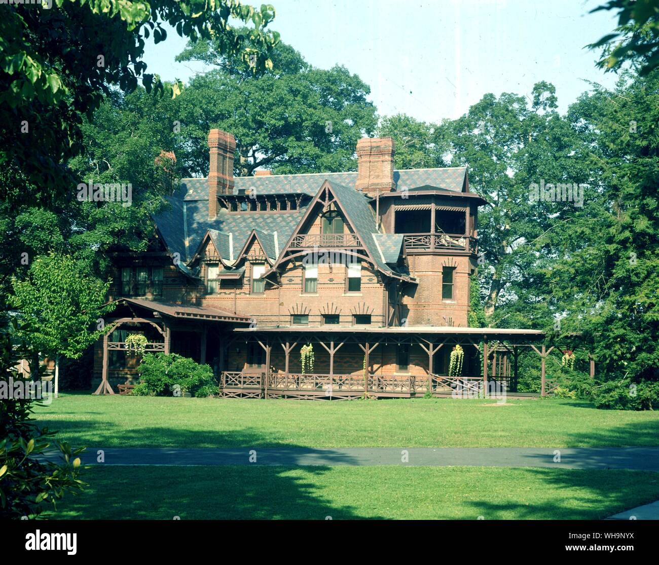 351 Farmington Avenue, Hartford, completed in 1874.  'Mr Clemens seems to glory in his sense of possession,' his wife said. Stock Photo