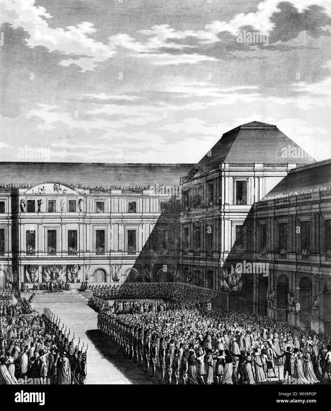 Fete given to Napoleon Bonaparte, at the National palace of the Directory, after the draft of campo formio. 20th October 1797. Stock Photo