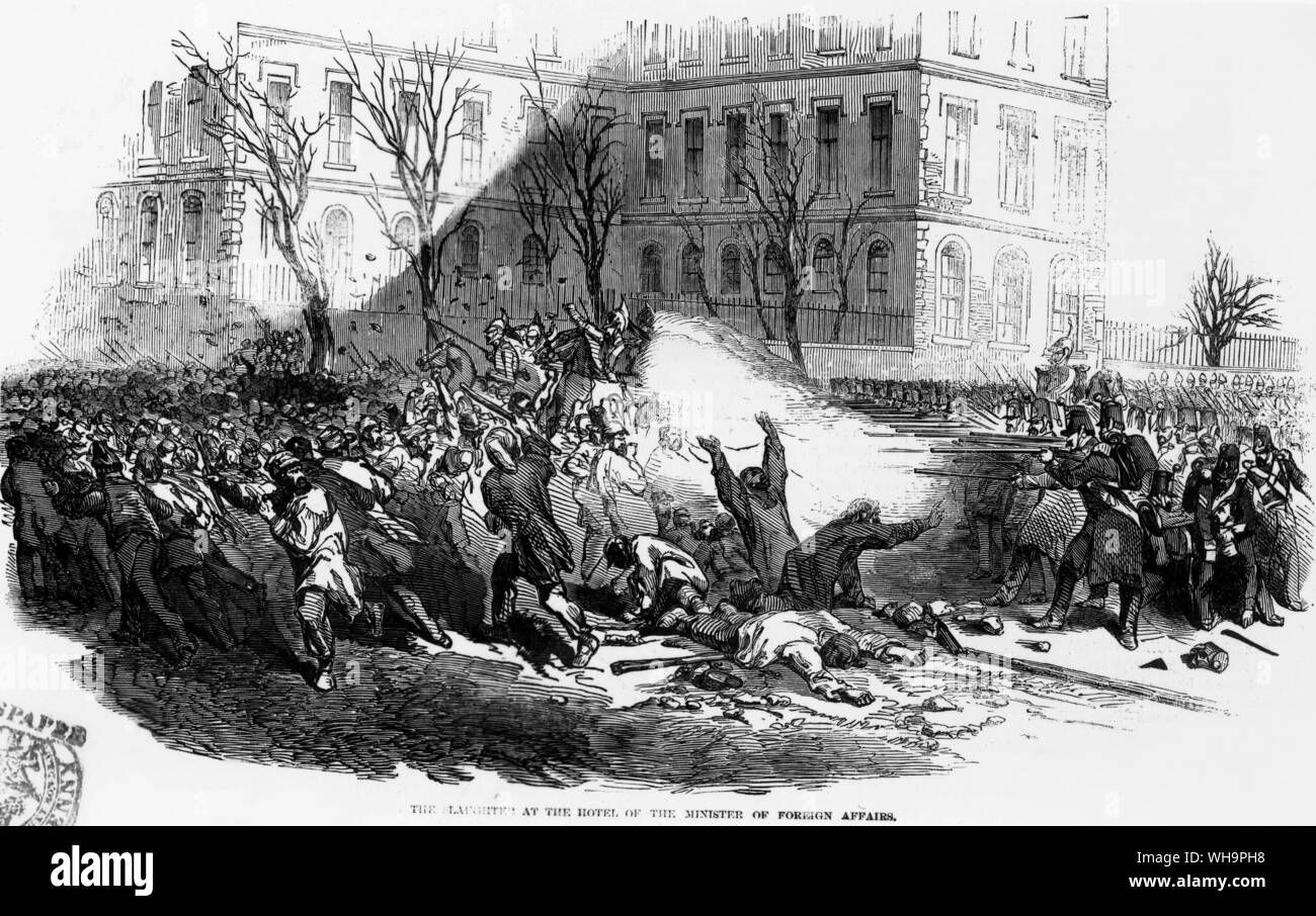 ILN 1878: The slaughter at the hotel of the Minister of Foreign Affairs. Stock Photo