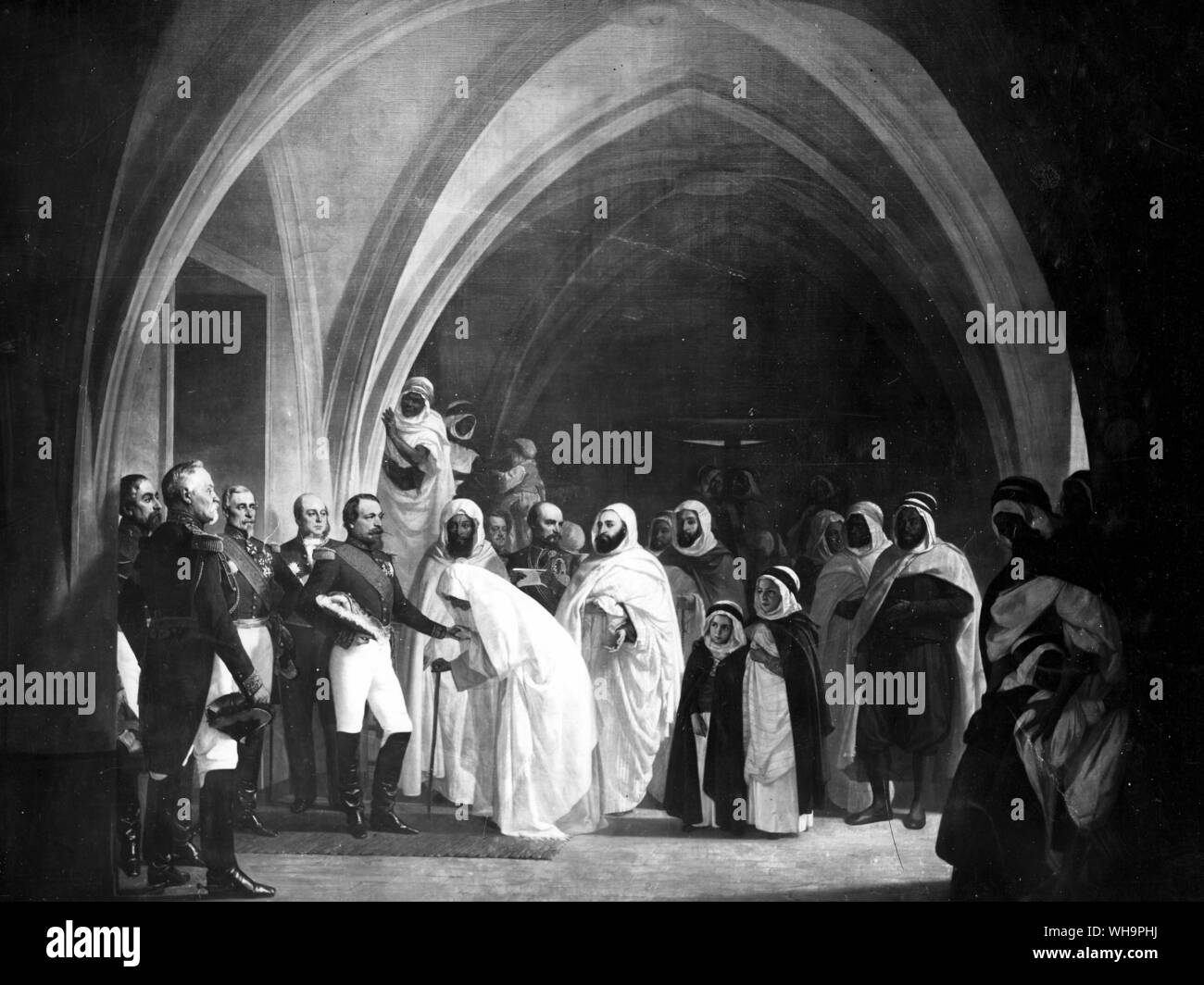 Napoleon III returns the courtesy to Abd el Kader. Stock Photo