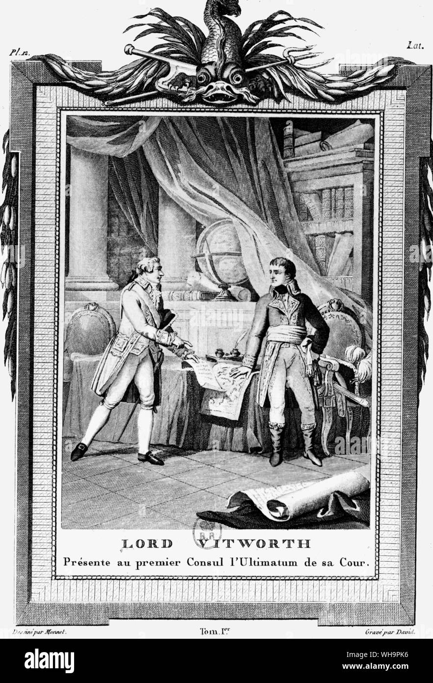Lord Vitworth presents the Premier of the Consul l'Ultimatum de sa cour. Stock Photo
