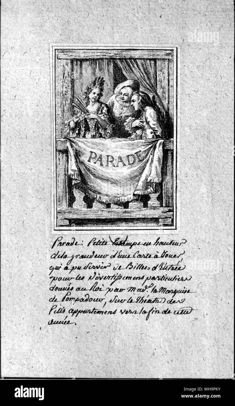 An entrance ticket to one of Madame de Pompadour's theatrical entertainments Stock Photo