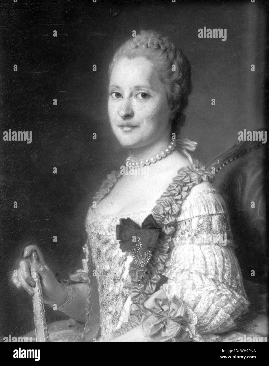 Marie-Joseph de Saxe, the Dauphine.  Pastel by Maurice Quentin de la Tour Stock Photo