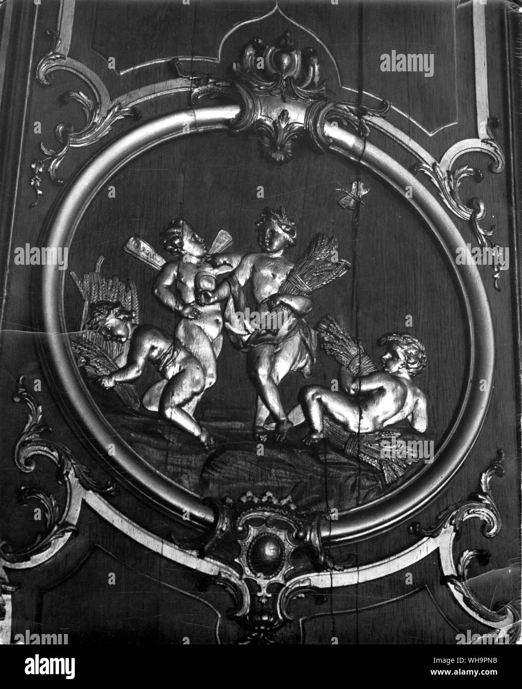 Detail of panelling from the Duc de Richelieu's house in Paris Stock Photo