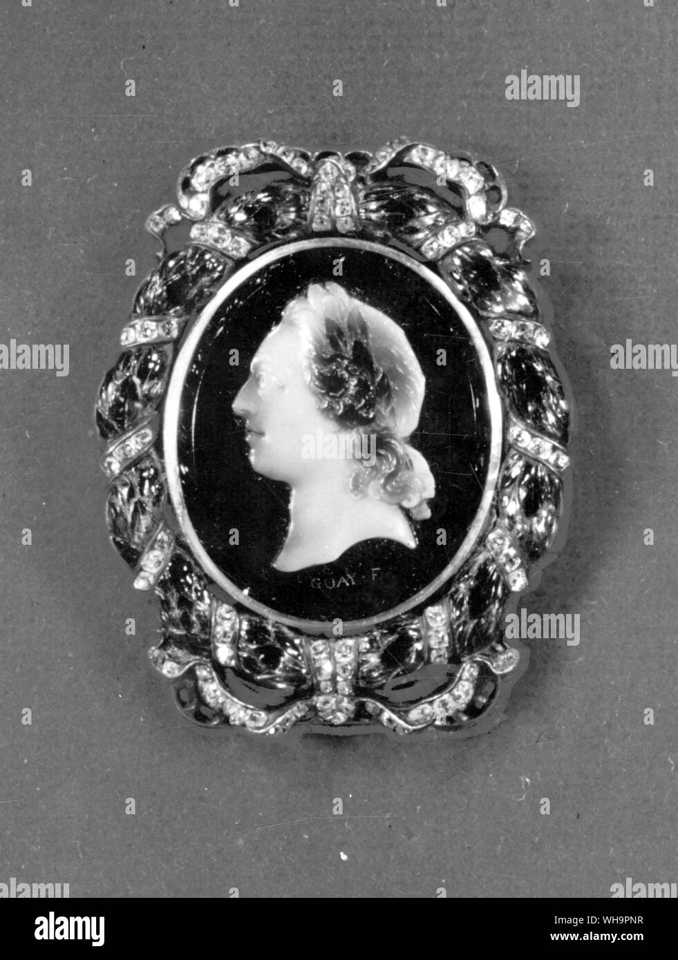 Cameo of Louis XV Madame de Pompadour and Jacques Guay from a bracelet worn by Madame de Pompadour Stock Photo