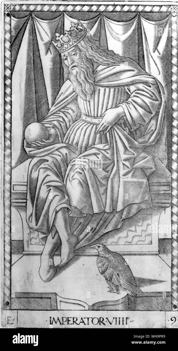 The Emperor depicted as a figure of authority, order and temporal power - the Mantegna version, orb in hand. Stock Photo