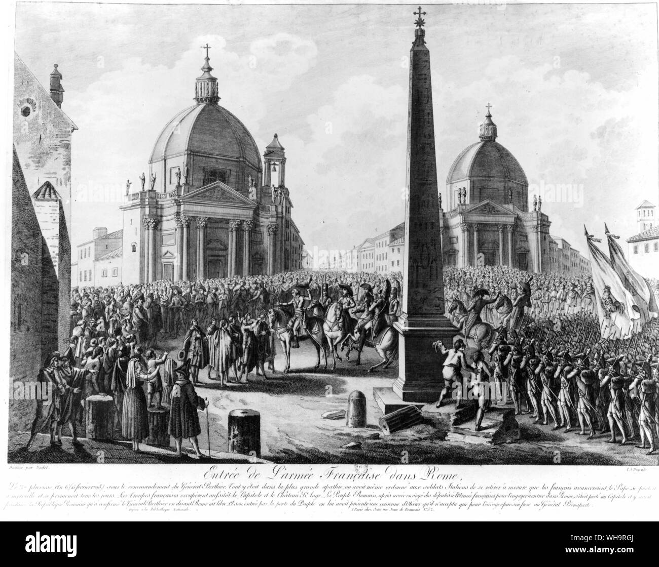 Entry of the French army into Rome, February 1798. Stock Photo