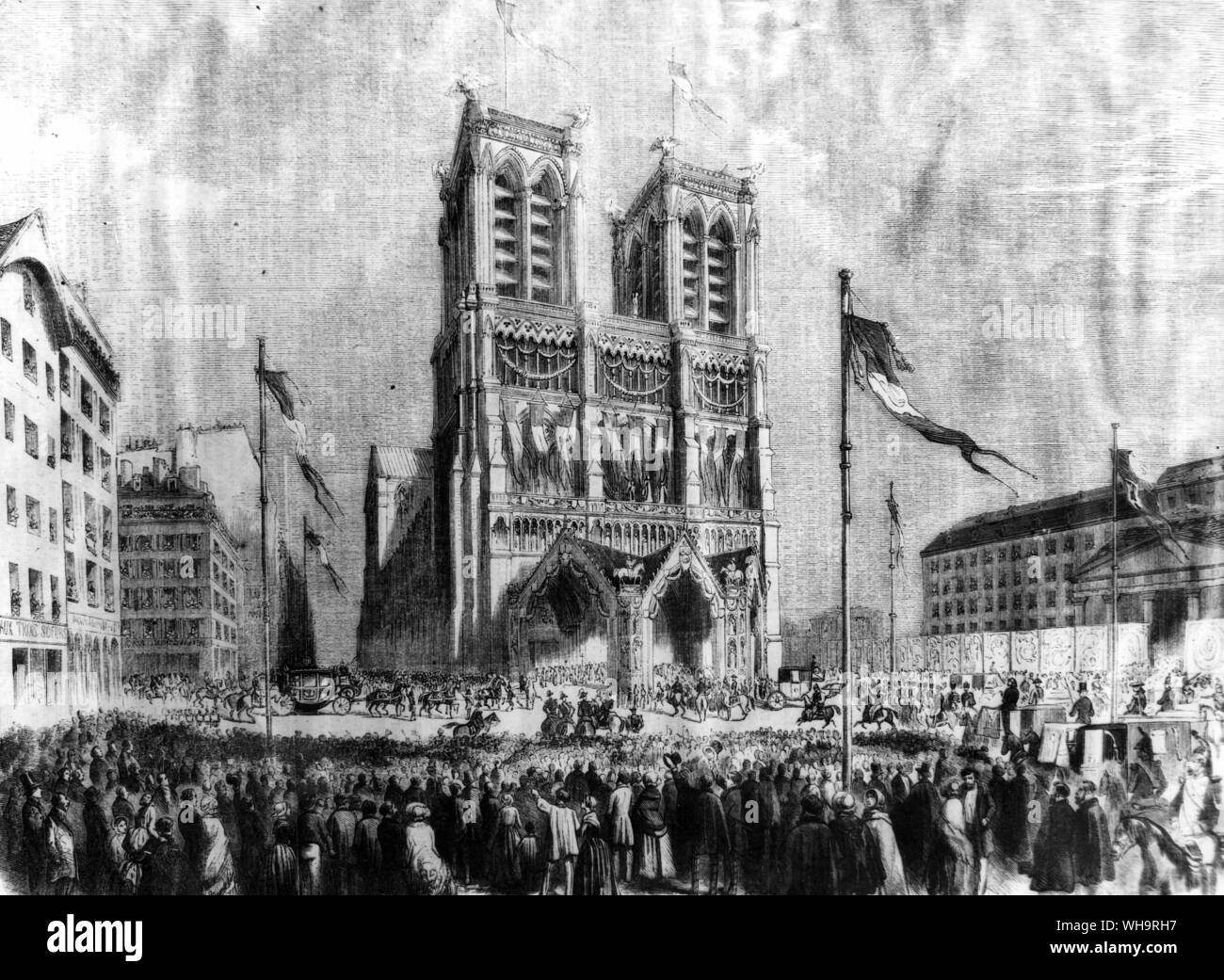 Marriage of Napoleon III and Eugenie on 30th January 1853. Notre Dame, Paris. Stock Photo