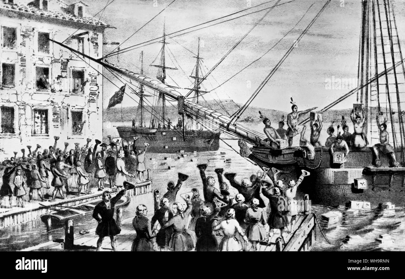 Boston Tea Party 1773 Stock Photo