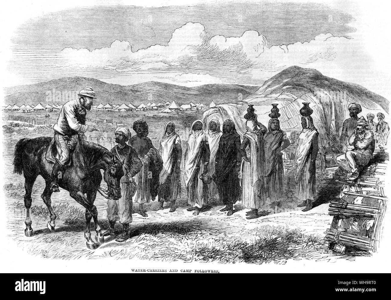 ILN 14th March 1868: Water carriers and camp followers. Stock Photo