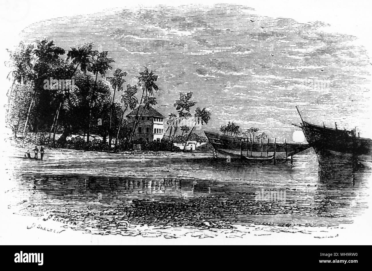 Explorer, David Livingstone's house, Zanzibar, Africa. He reached Zanzibar in 1866. Stock Photo