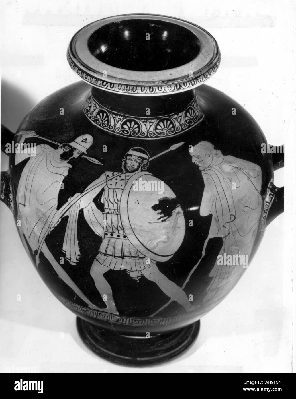 Agamemnon, commander-in-chief of the Greek forces against Troy. He married Clytemnestra, whom Aeschylus makes a formidable figure in contrast to her feeble though blustering lover, Aegisthus; so that when they conspired to murder Agamemnon, the responsibility was hers. Stock Photo