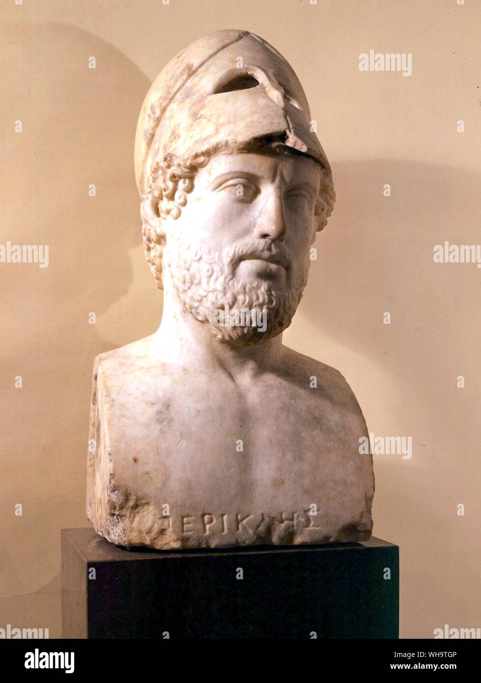 Pericles, the most influential man in Athens at the height of her achievement, wearing a helmet Stock Photo