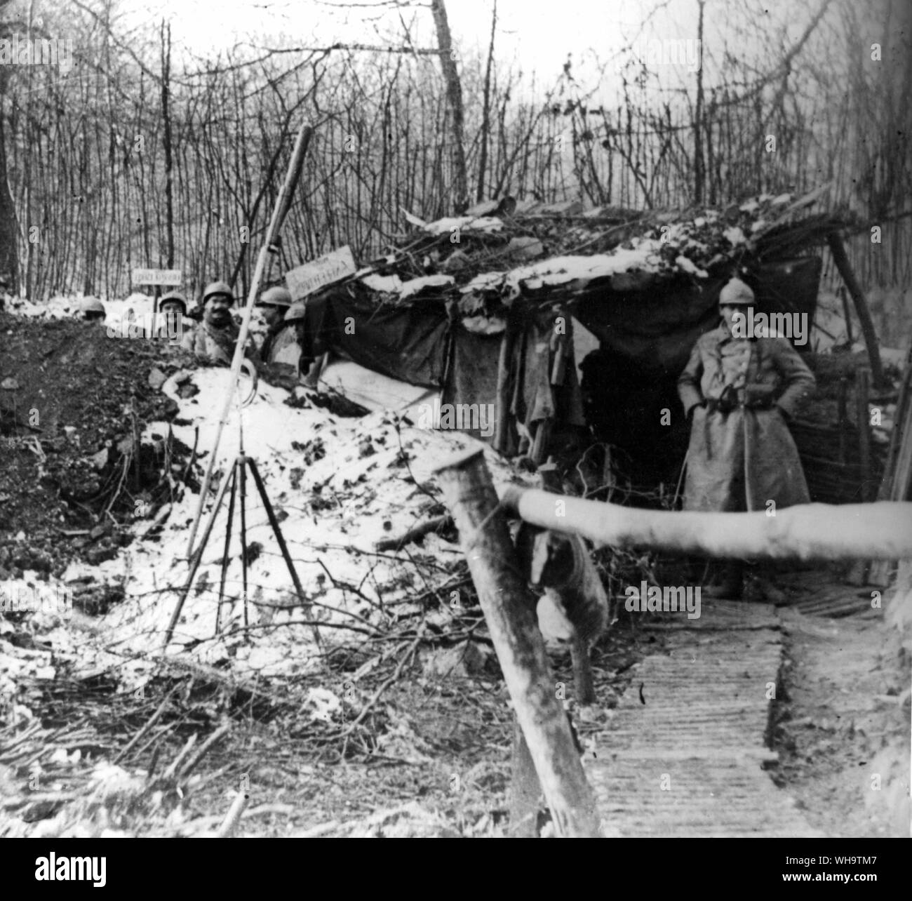 WW1/France: Advancing post in the Vosges, 1918 Stock Photo
