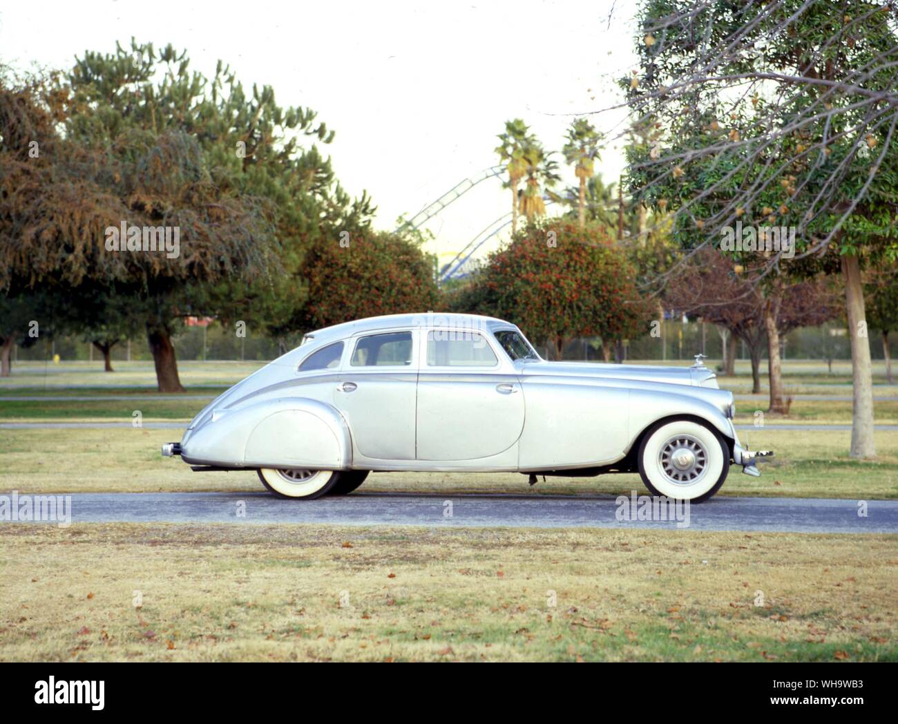 The car built in the 1930s for the 1940s, the 1933 Pierce Silver Arrow V12 Stock Photo