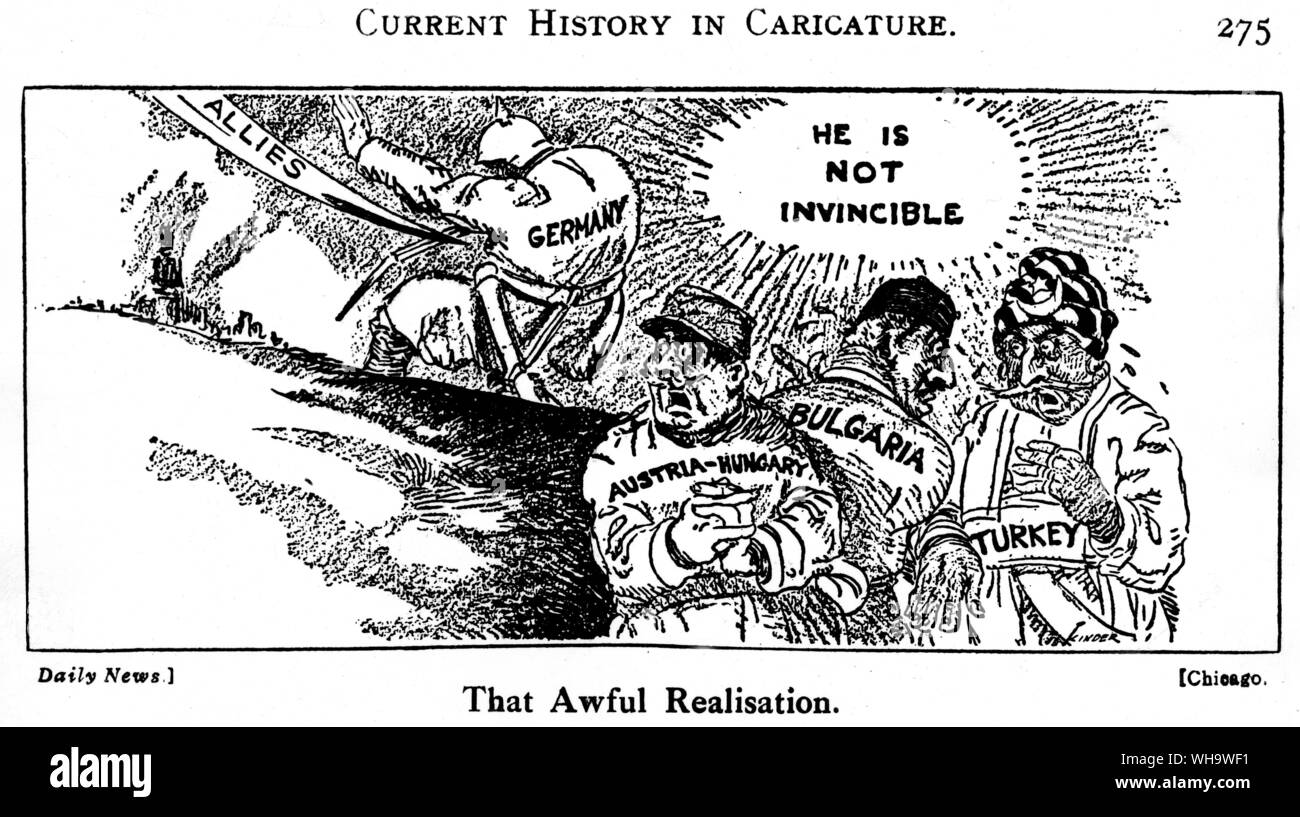 WW1/ Caricature from the Daily News, 'That awful realisation'. Stock Photo