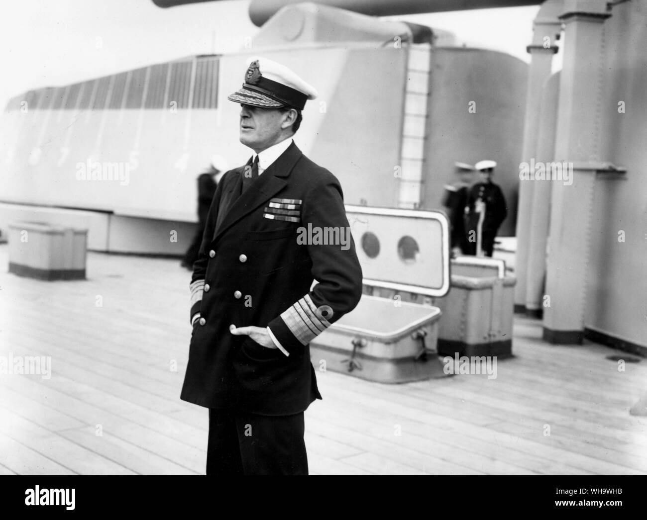 WW1/ Admiral Beatty on board. Stock Photo