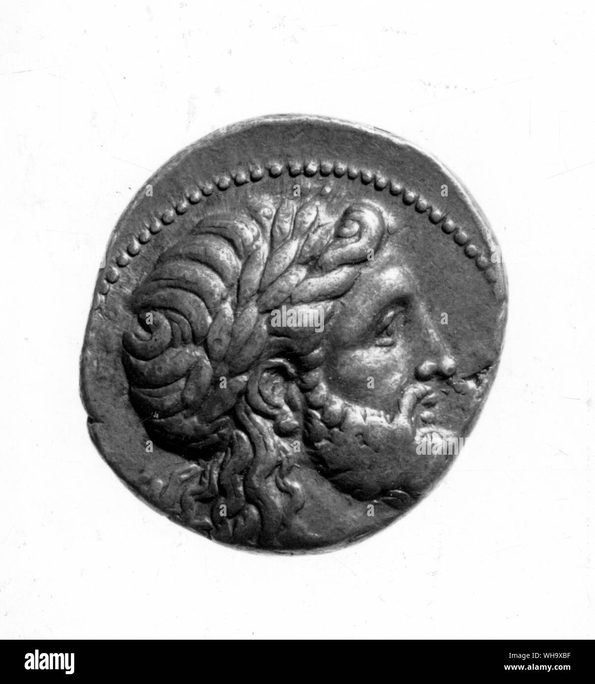 Egyptian coin of Alexander, with head of Zeus. Stock Photo