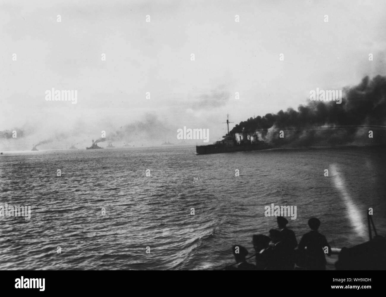 WW1: German battle cruiser arriving at Scapa, 1918. Stock Photo