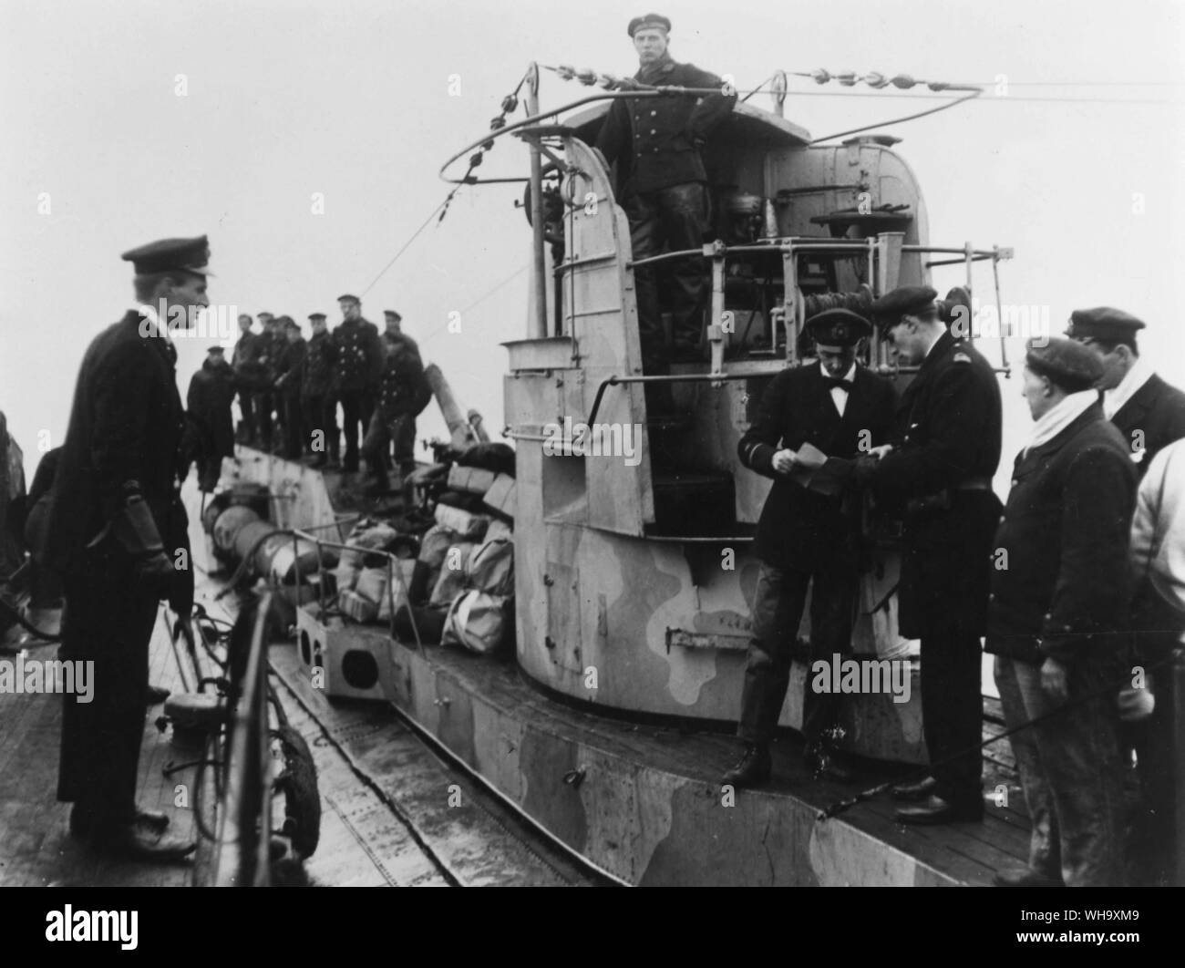 WW1: Surrender of U-boats at Harniel (sp?). Stock Photo