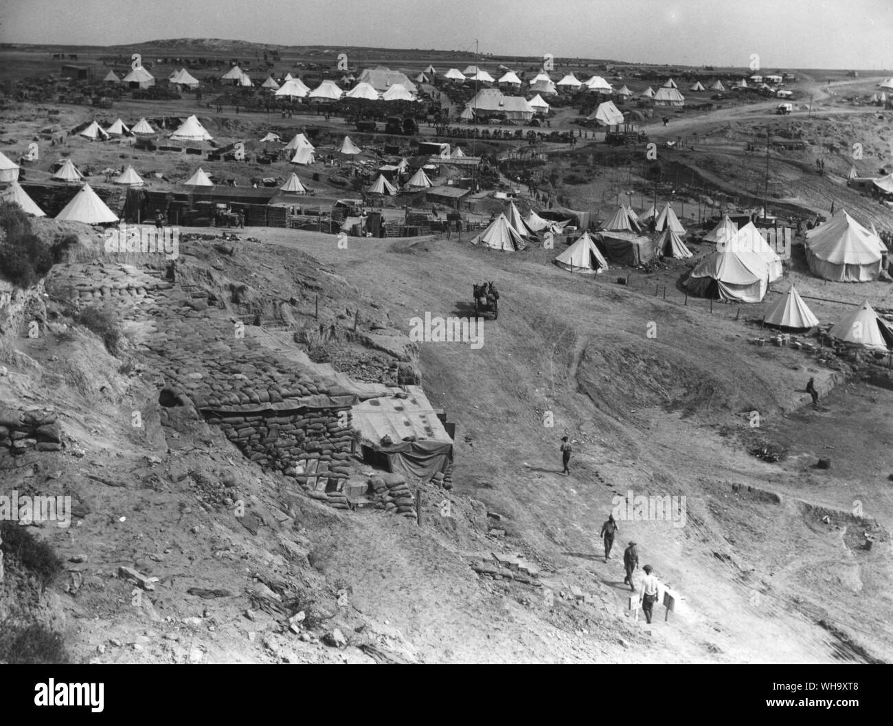WW1: West Beach. Lancashire Regiment landing. Stock Photo