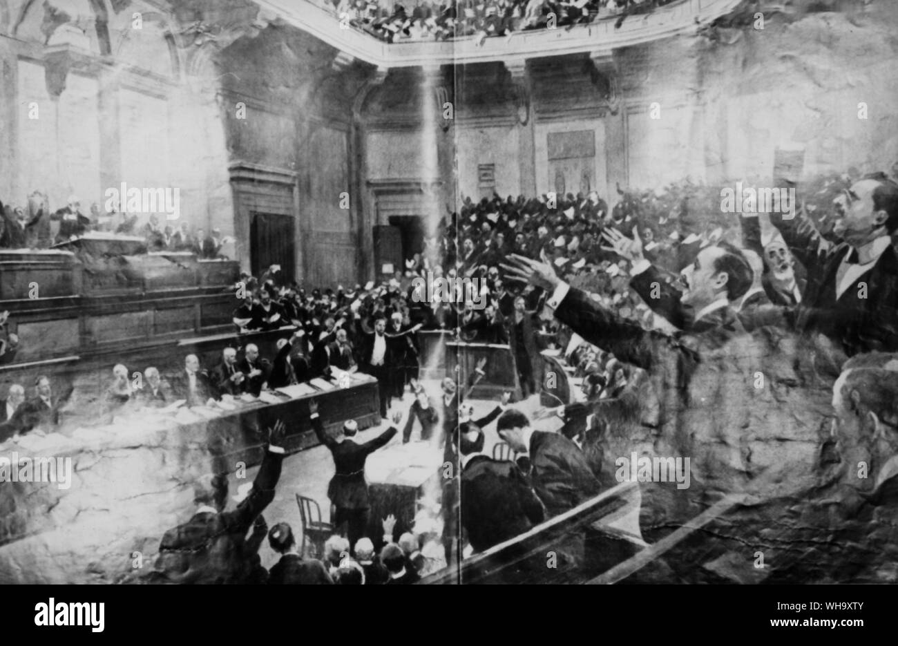 WW1: La storica seduta del 20 maggio alla Camera. Stock Photo