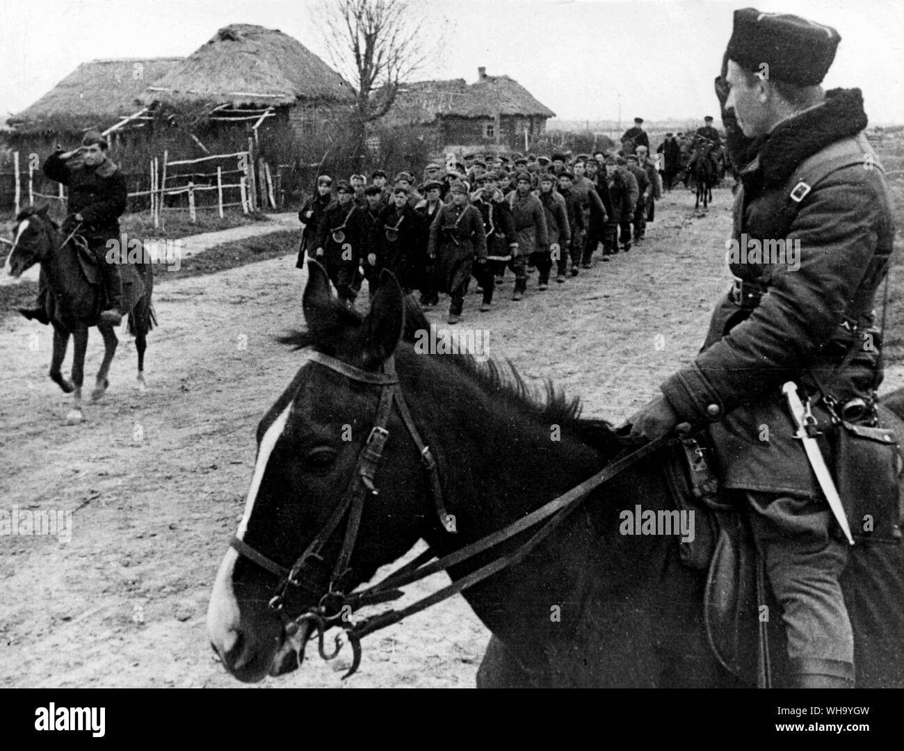 WW2: Smolensk Oblast, 1944. Russian partisans of the Kletnyanskaya Brigade. Stock Photo