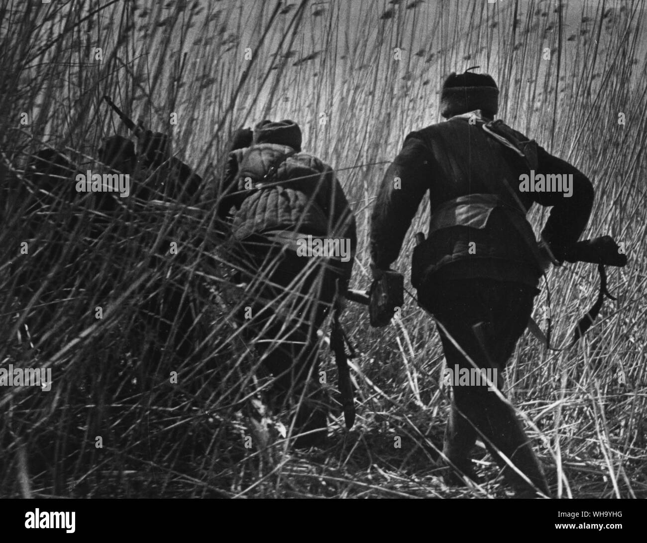 WW2: Russia/ Byelorussia partisans during the three years of a struggle when every hour could be their last. Stock Photo