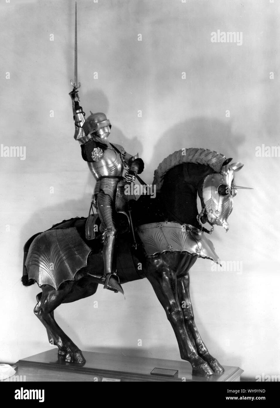 Gothic Equestrian armour. South German (Landshut), c.1475-85. Made for member of the von Freyberg family at Schloss Hohenaschau. Stock Photo