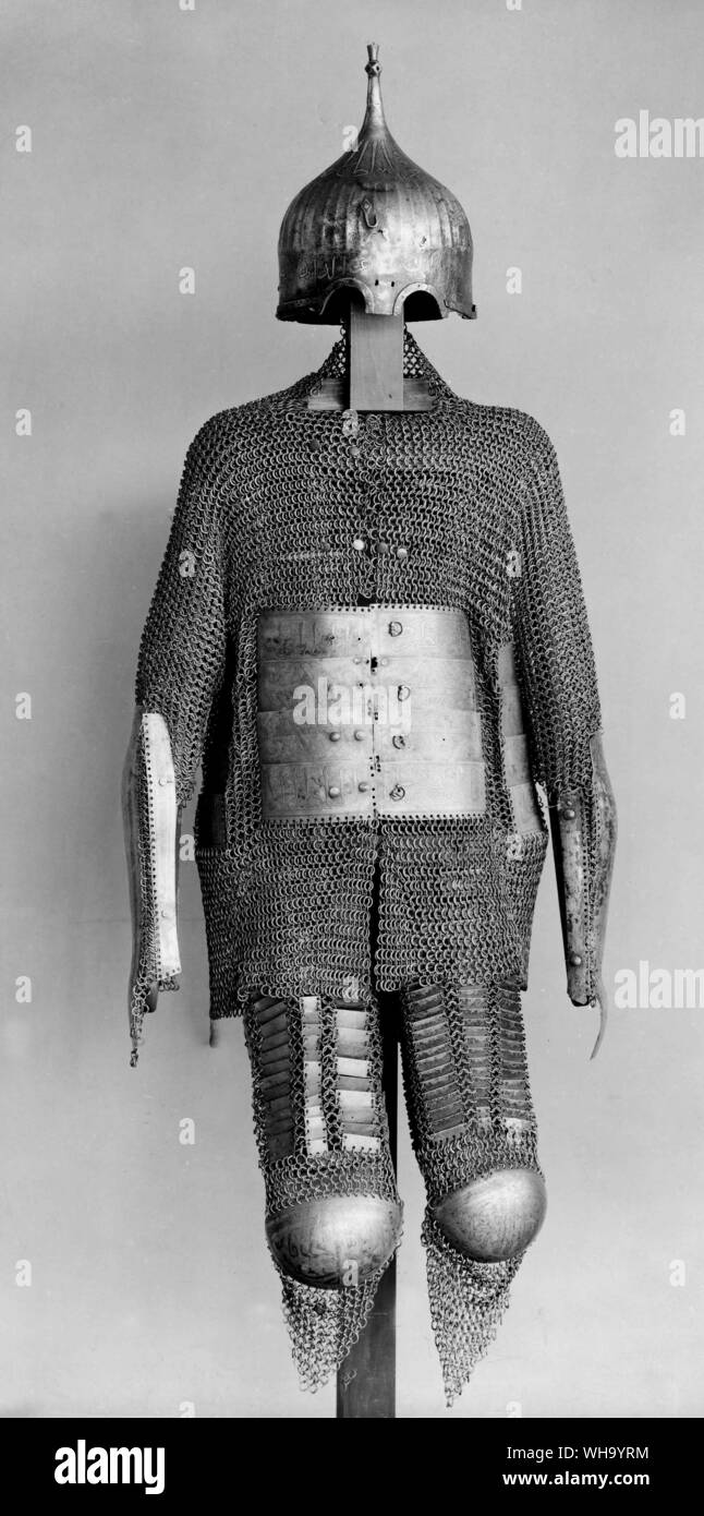 Turkish armour of mail and plates, 16th century, from the arsenal of St Irene, Constantinople. Stock Photo