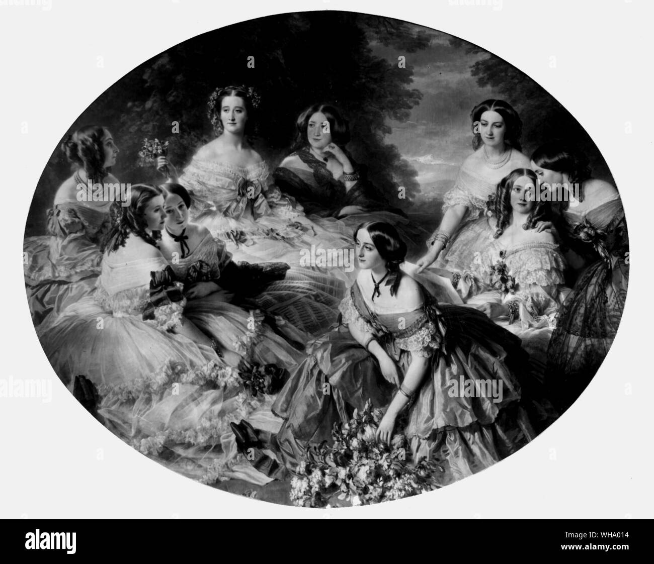 The Empress Eugenie surrounded by her ladies in waiting 