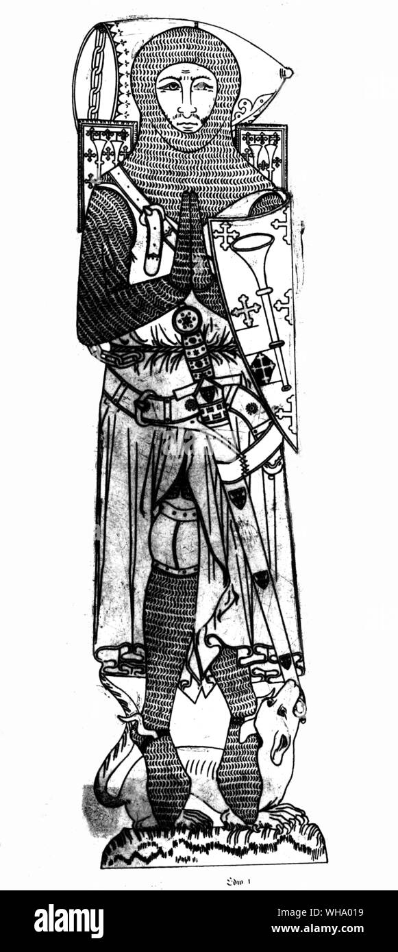 Mail shirt of large rings Illustration of mediaeval knight. Stock Photo