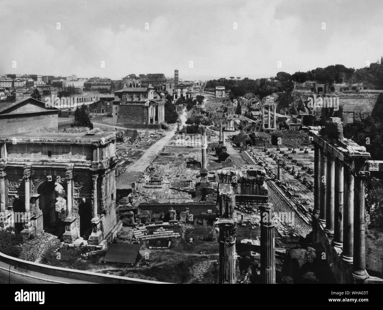 The Forum from the Capitoline Hill, Rome, Italy. 1935 Stock Photo