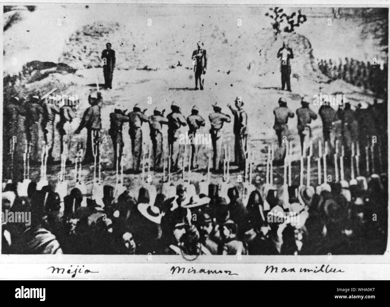 Maximilian before the firing squad, 1867. Stock Photo