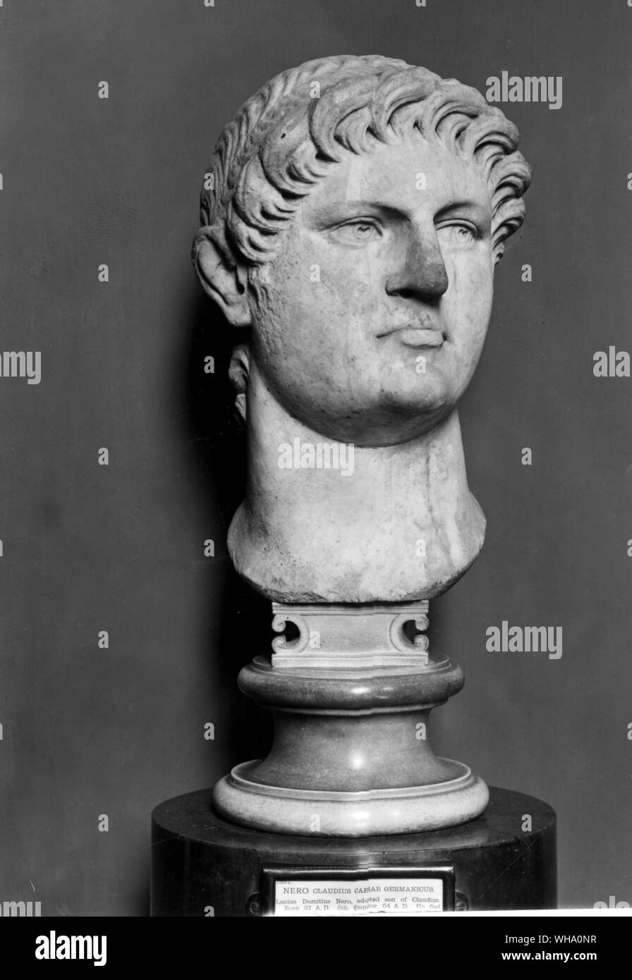 Rome, Italy: Bust of Emperor Nero. Stock Photo