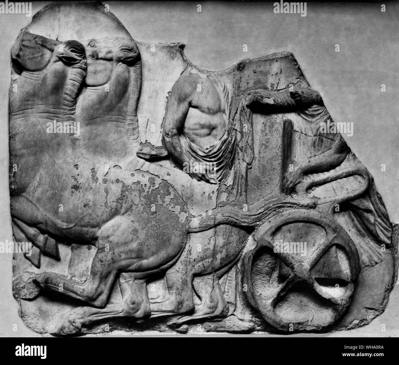 Section of the North frieze from the Parthenon, Greece. Stock Photo