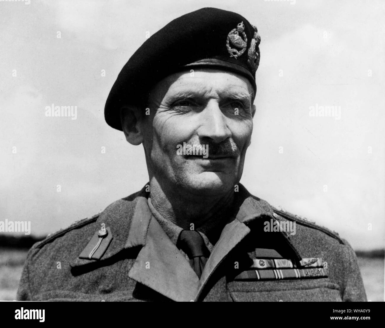 WW2: Field Marshall Montgomery . Montgomery, Bernard Law (Monty. Viscount Montgomery of Alamein) British general. won victory at El Alamein in World War II 1942. helped plan Normandy invasion  1887-1976 . . Stock Photo