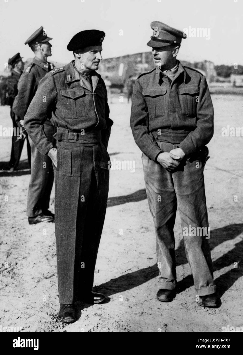 WW2: General Montgomery and General Alexander at Tripoli . Stock Photo