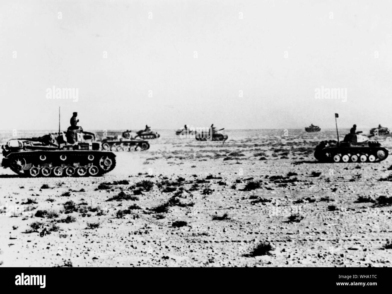 WW2: German tanks on the move before the battle of Sollum. Stock Photo