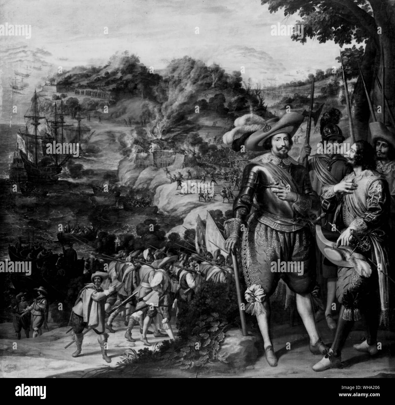 Recapture of San Juan de Puerto Rico by Caxis. Spanish, 1625. Stock Photo