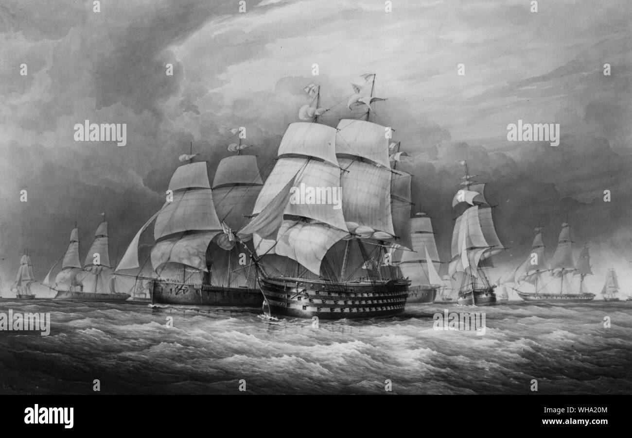 Naval fleet of the 17th century Stock Photo - Alamy