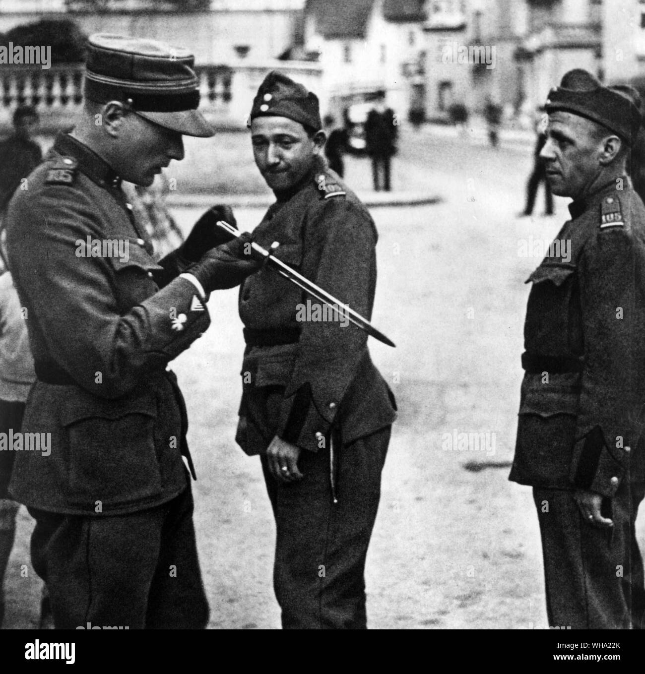 WW2: Italian troops (?) (Check uniforms). Stock Photo