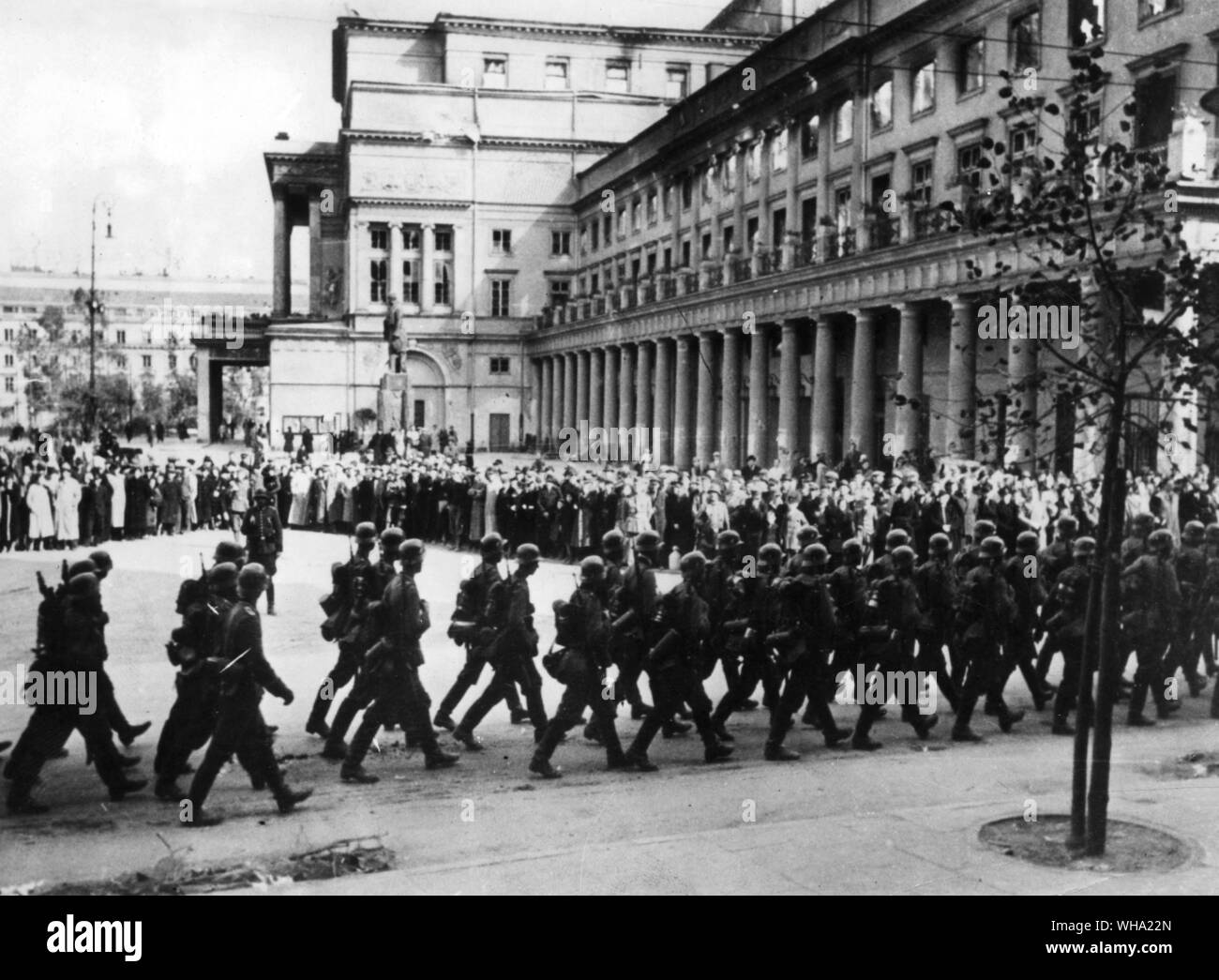 WW2: German troops marching Stock Photo