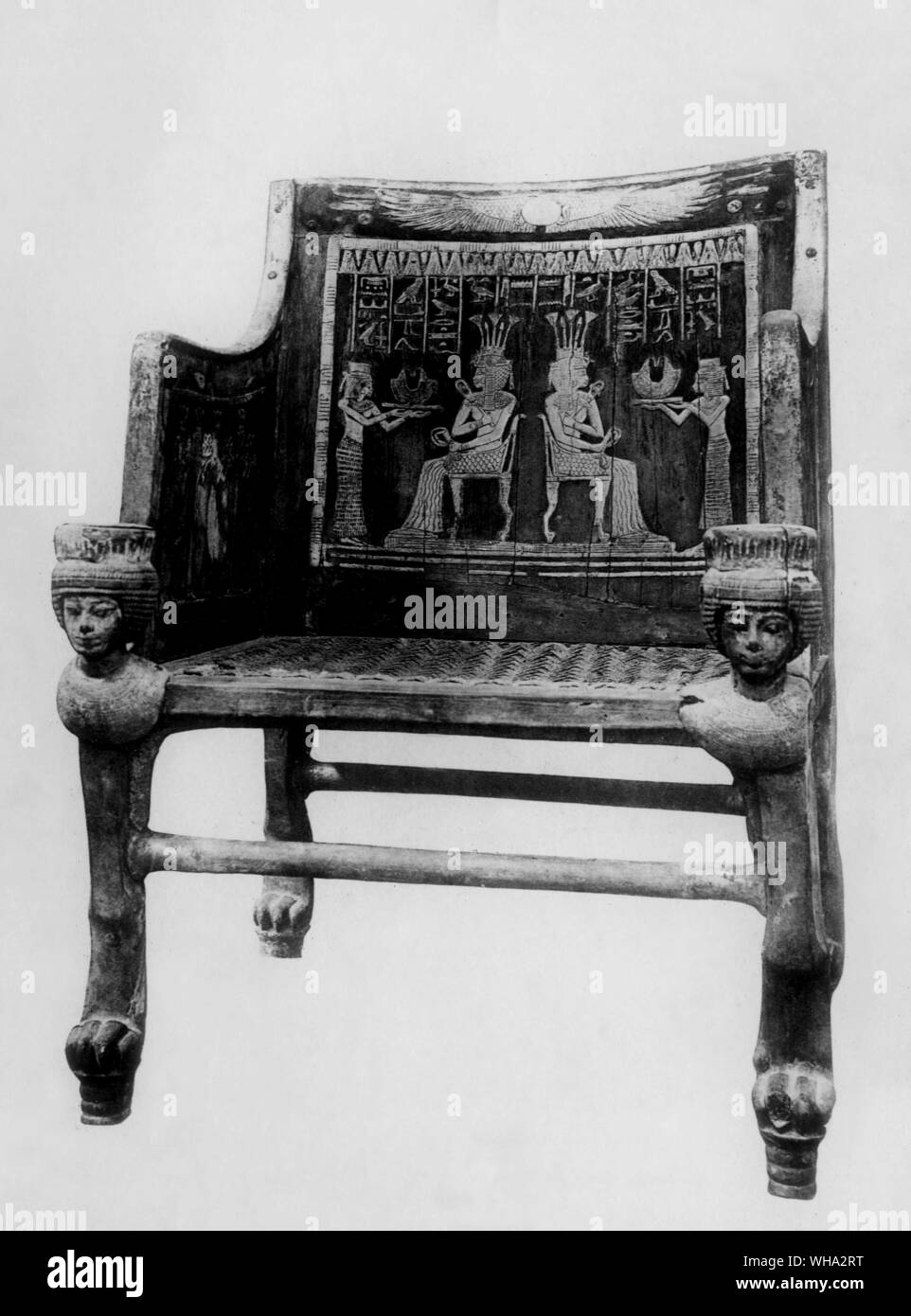 Ancient Egypt: 18th dynasty armchair. Stock Photo