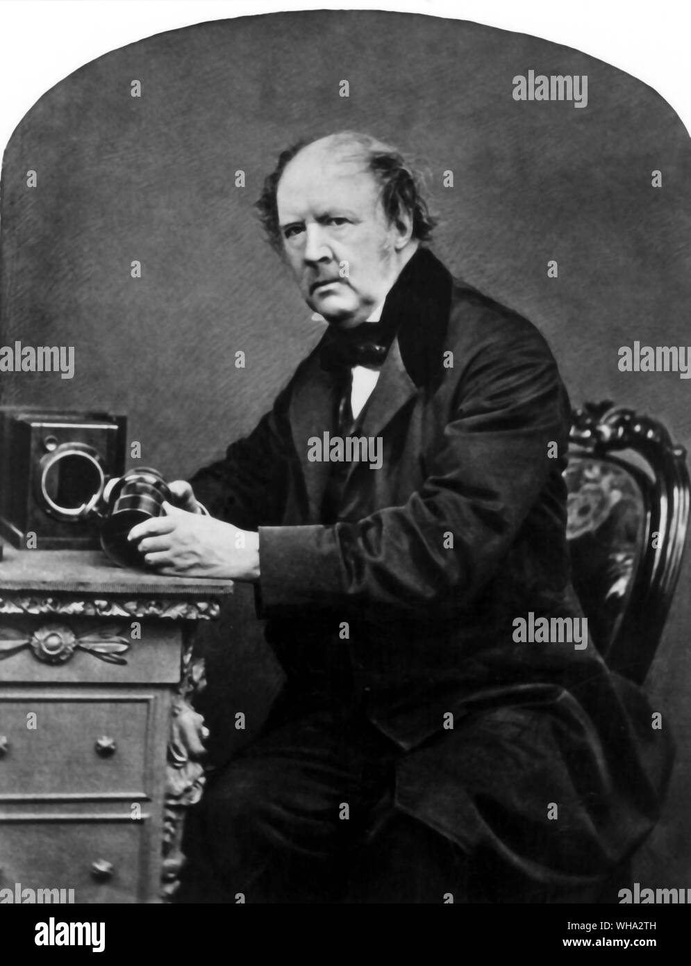 William Henry Fox Talbot, the wealthy Englishman whose work in Wiltshire was contemporary with Daguerre's across the channel.. . Talbot, William Henry Fox English antiquarian and photographic process inventor  1800-1877 . . . . . Stock Photo
